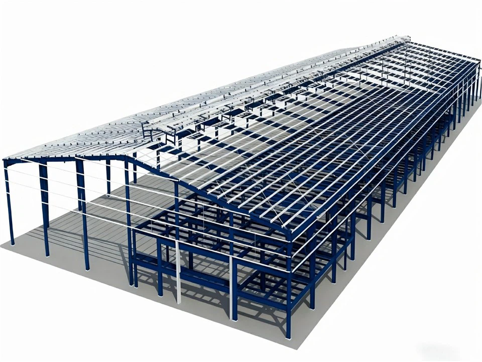 prefabricated-steel-structure-warehouse-3d-model-steel-frame-detail
